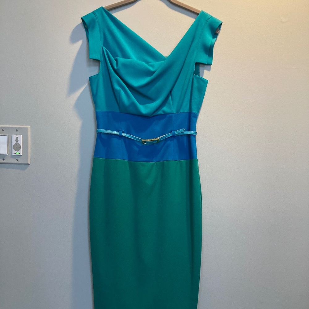 Black Halo Jackie O Tri-color Sheath Size 4